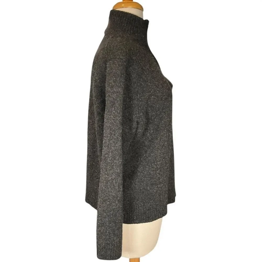 J.Crew XL 100% Lambswool Gray Half Zip Mock Neck Sweater Men’s Classic Knit